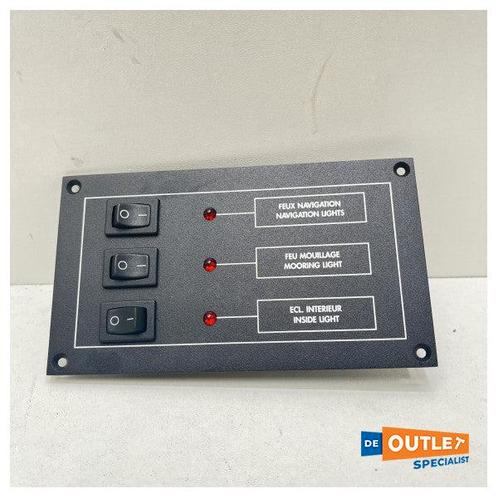 Bieden: Max Power 3-switch light panel 10A - 12V - 93001, Watersport en Boten, Bootonderdelen, Elektra en Verlichting, Nieuw, Zeilboot of Motorboot
