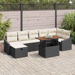vidaXL Tuin Sofa Set 8 pcs Zwart poly rattan, Tuin en Terras, Tuinsets en Loungesets, Verzenden, Nieuw
