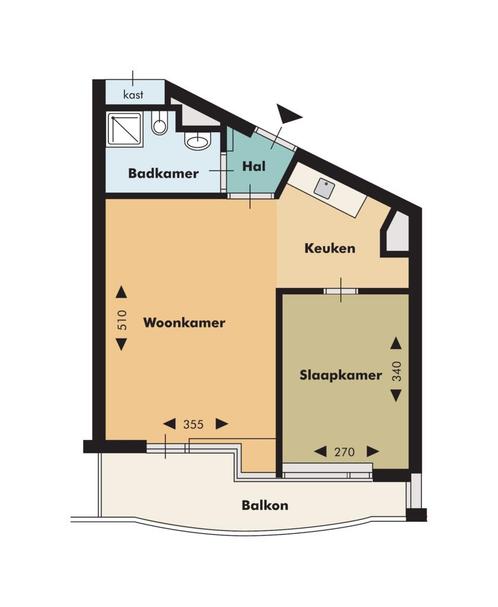 Appartement te huur in Rotterdam - 39 m² - 1 kamer(s), Huizen en Kamers, Huizen te huur, Zuid-Holland, Appartement