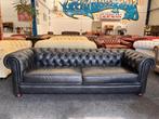 Chesterfield Maarssen Zwart Leder 3.5 Zits Chesterfield Bank, Chesterfield, Rechte bank, Leer, Zo goed als nieuw