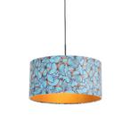 Hanglamp met velours kap vlinders met goud 50 cm - Combi, Nieuw, Overige materialen, Klassiek / Antiek, 75 cm of meer