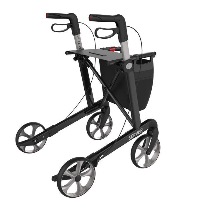 Rehasense Rollator Server L zwart, Diversen, Verpleegmiddelen, Ophalen of Verzenden