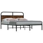 vidaXL Bedframe zonder matras bewerkt hout gerookt eiken, Bruin, Verzenden, Nieuw, 190 cm of minder