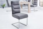 Design sledestoel COMFORT vintage grijs met RVS frame -, Ophalen of Verzenden, Nieuw
