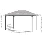 TRUUSK Paviljoen 4x3m Tuinpaviljoen Gazebo Feesttent Met Zij, Verzenden, Nieuw