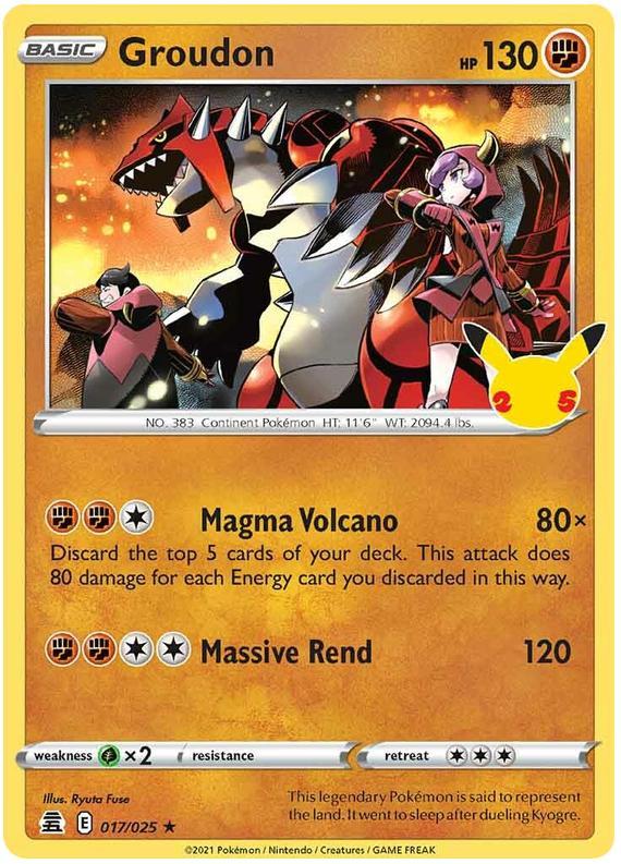 Groudon Celebrations 017/025, Hobby en Vrije tijd, Verzamelkaartspellen | Pokémon, Losse kaart, Nieuw, Foil, Ophalen of Verzenden