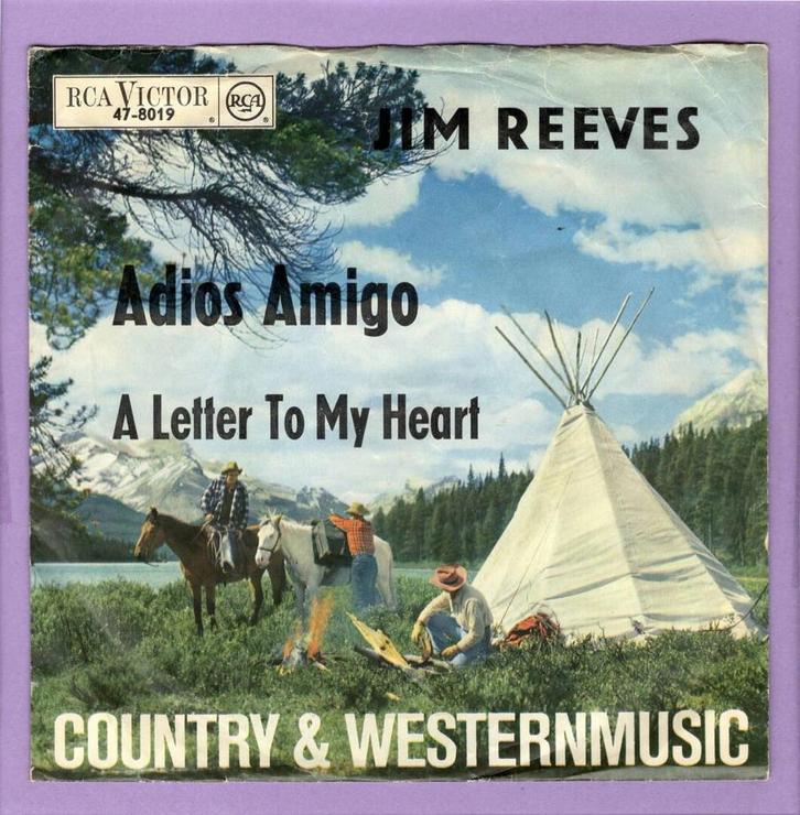 Jim Reeves – Adios Amigo / A Letter To My Heart (1-7-Vinyl-, Cd's en Dvd's, Vinyl Singles, Ophalen of Verzenden