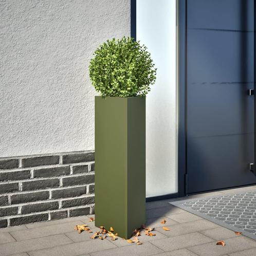 vidaXL Plantenbakken 2 st driehoek 30x26x75 cm staal, Tuin en Terras, Bloembakken en Plantenbakken, Nieuw, Metaal, Verzenden
