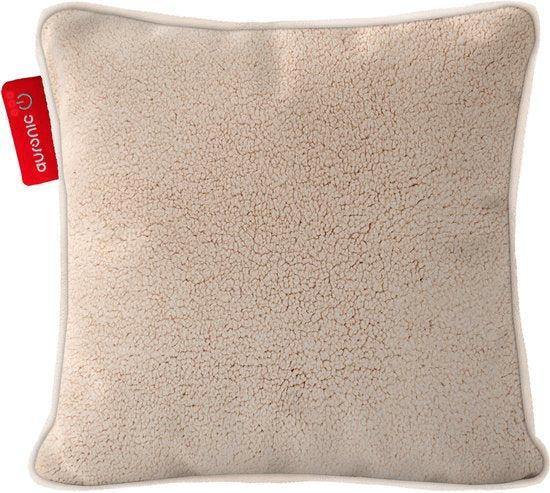 2dekans | Auronic Warmtekussen - Sherpa Fleece - 45x45 -, Huis en Inrichting, Woonaccessoires | Kussens, Beige, Zo goed als nieuw