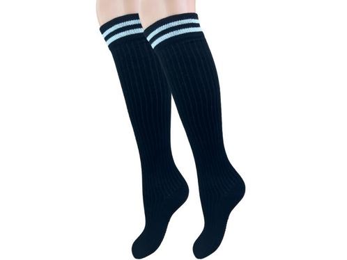Kniekous - Rib - Stripe - Zwart/Wit, Kinderen en Baby's, Kinderkleding | Schoenen en Sokken, Verzenden