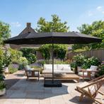 Dubbele parasol met voet – antraciet - 450 x 265 x 278 cm |, Tuin en Terras, Verzenden, Nieuw