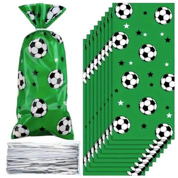 Fako Bijoux® - Uitzeelzakjes Voetbal Groen - 12.5x27.5cm - beschikbaar voor biedingen