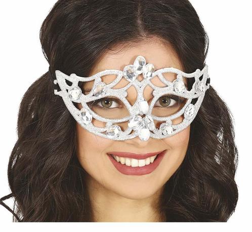 Zilveren Masker Glitters, Hobby en Vrije tijd, Feestartikelen, Nieuw, Verzenden