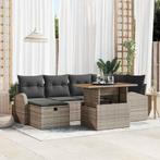 vidaXL Tuin Sofa Set 7 pcs Grijs poly rattan, Verzenden, Nieuw, Rotan