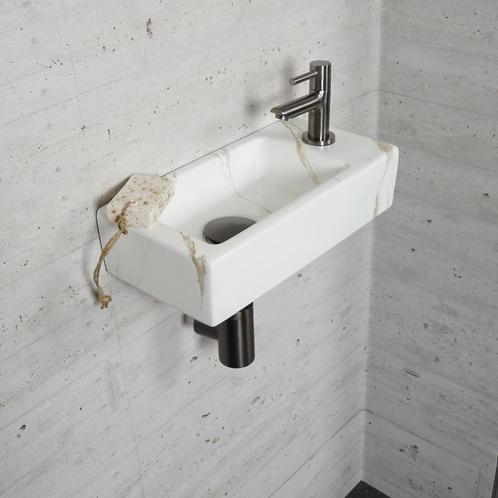 Fonteinset Carrara Marmerlook Wiesbaden Color Gun Metal, Doe-het-zelf en Verbouw, Sanitair, Overige typen, Nieuw, Ophalen of Verzenden