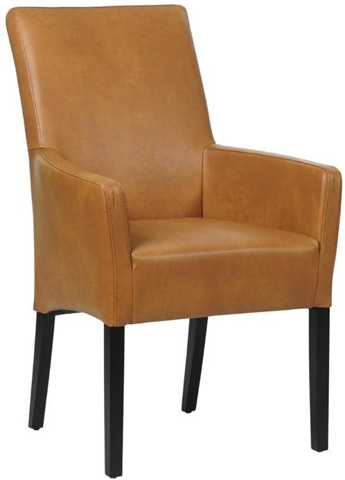 Leren eetkamerstoel - met armleuning - Echt leer, Landelijk,, Huis en Inrichting, Stoelen, Eén, Overige kleuren, Nieuw, Leer, Ophalen of Verzenden