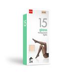 HEMA Pantys glanzend 15denier - 2 stuks poeder, Kleding | Dames, Leggings, Maillots en Panty's, Verzenden, Nieuw