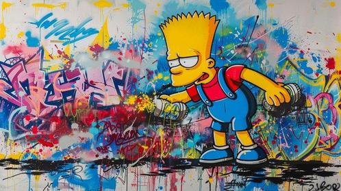 Dine Chanima (XX-XXI) - (XXL) Giant Bart Simpson Tagging, Antiek en Kunst, Kunst | Schilderijen | Modern