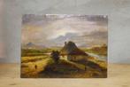 Europese school (XIX) - Boeren behuizing in west europees, Antiek en Kunst, Kunst | Schilderijen | Klassiek