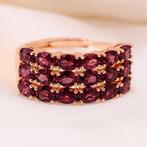 Zonder minimumprijs - Ring Verguld Granaat - 18kt goud, Nieuw