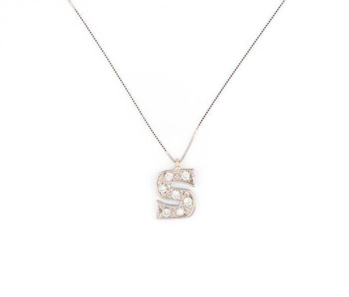Zonder Minimumprijs - Ketting met hanger - 18 karaat Witgoud, Sieraden, Tassen en Uiterlijk, Antieke sieraden