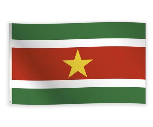 Vlag Suriname 1,5m, Hobby en Vrije tijd, Feestartikelen, Nieuw, Verzenden