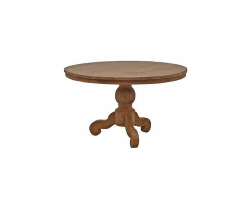 Ronde TEAK eettafel Dingklik met bolpoot-140 cm, Huis en Inrichting, Tafels | Eettafels, Nieuw, Ophalen of Verzenden