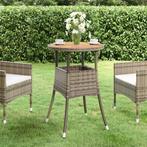 Poly Rattan Tafel Grijs | B-keuze | Scherpe Prijs, Tuin en Terras, Tuintafels, Ophalen of Verzenden, Nieuw, Rond, Wicker