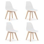 Moderne eetstoelen KITO - set van 4 - wit voor elk interieur, Huis en Inrichting, Stoelen, Ophalen of Verzenden, Nieuw