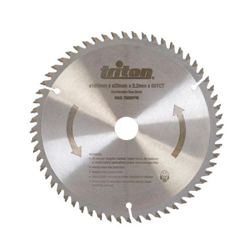 Triton Invalcirkelzaagblad - Ø 165 mm - 60 tands - TCT -..., Doe-het-zelf en Verbouw, Gereedschap | Zaagmachines, Nieuw, Ophalen of Verzenden