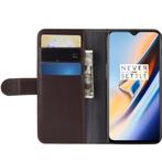 ProGuard - OnePlus 6T Wallet Hoesje Echt Leder Bruin, Telecommunicatie, Nieuw, Hoesje of Tasje, Verzenden
