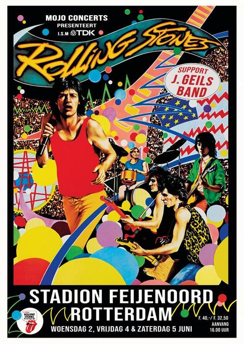 Posters - Poster Rolling Stones - Feyenoord Stadion, Verzamelen, Muziek, Artiesten en Beroemdheden, Zo goed als nieuw, Verzenden