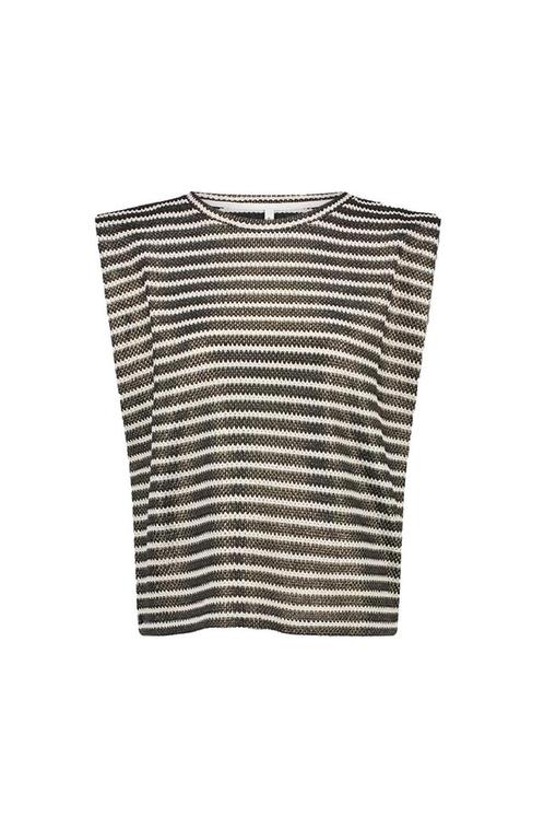 -30% Summum  Summum 3s5148-30697 sleeveless top knitted stri, Kleding | Dames, Tops, Zwart, Nieuw, Verzenden