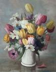 Henk Bos (1901-1979) - Vaas met bloemen - tulpen