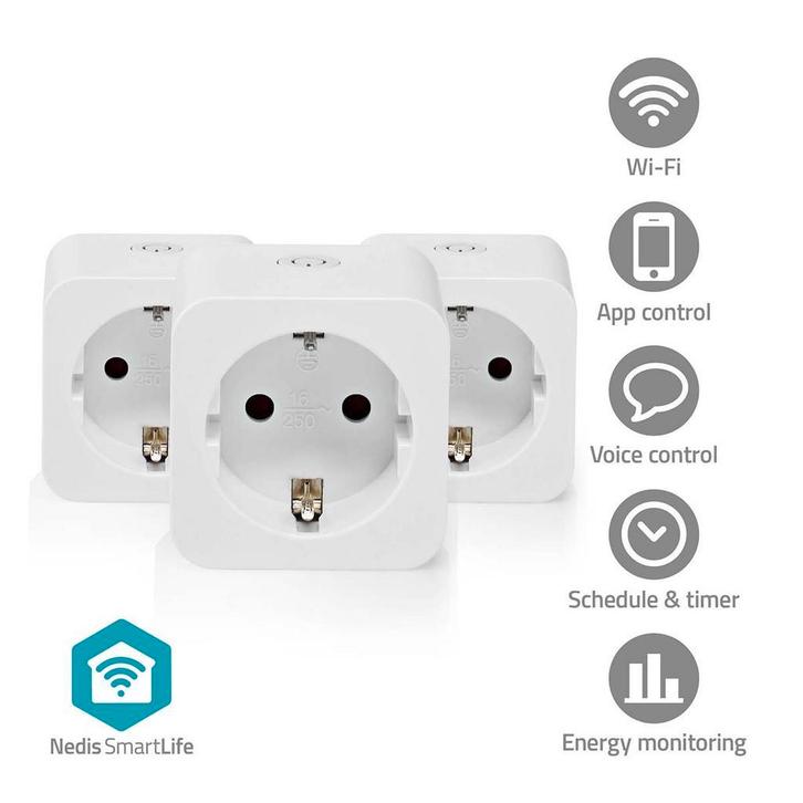 SmartLife stekker set met energiemeting Schakel elk product, Doe-het-zelf en Verbouw, Elektra en Kabels, Nieuw, Verzenden