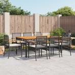 vidaXL 9-delige Tuinset poly rattan zwart, Tuin en Terras, Tuinsets en Loungesets, Nieuw, 8 zitplaatsen, Tuinset, Verzenden