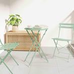 vidaXL Vouw Tuinmeubel Lichtgroen Ø50 x 71 cm Staal, Tuin en Terras, Tuintafels, Verzenden, Nieuw, Metaal