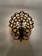 Wandkandelaar - Exquise Vintage Messingen Pauwen Wandlamp, Nieuw