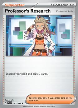 Professor Sada 087/091 holo Paldean Fates, Hobby en Vrije tijd, Verzamelkaartspellen | Pokémon, Losse kaart, Nieuw, Foil, Ophalen of Verzenden