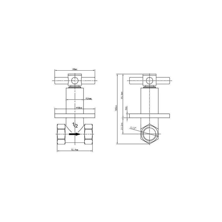 Donar Cross Inbouw Stopkraan 1/2 Chroom, Doe-het-zelf en Verbouw, Sanitair, Ophalen of Verzenden
