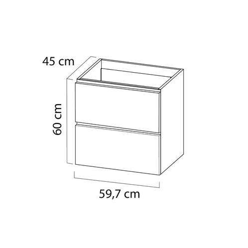 Wastafelonderkast Tiger Loft 60 cm Mat Zwart, Doe-het-zelf en Verbouw, Sanitair, Ophalen of Verzenden