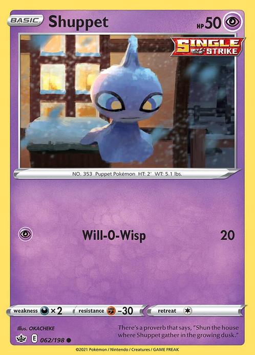 Shuppet 062/198 Chilling Reign, Hobby en Vrije tijd, Verzamelkaartspellen | Pokémon, Losse kaart, Nieuw, Foil, Ophalen of Verzenden