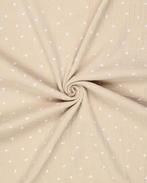Double Gauze Katoen Bloemetjes Beige, Nieuw, Beige