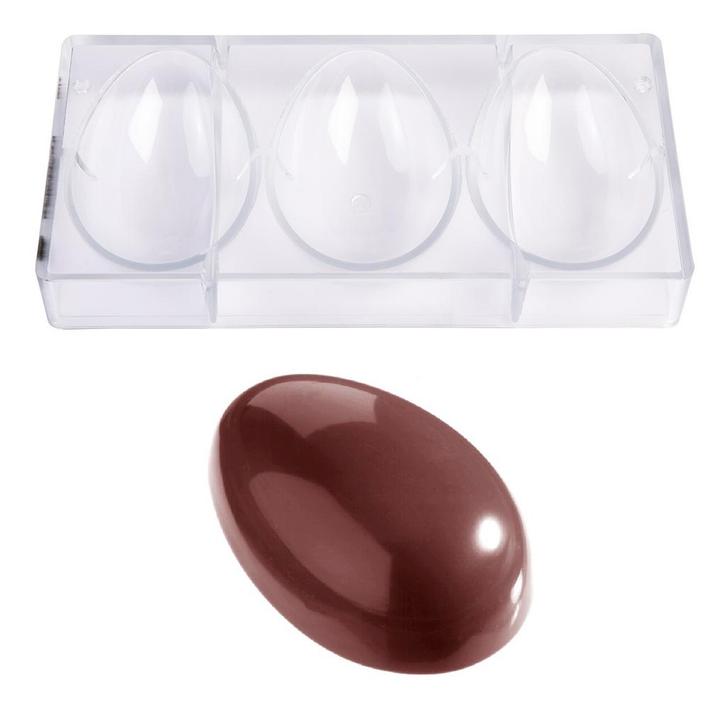 Chocolade Holvorm Chocolate World Glad Ei (3x) 118x77x40mm, Hobby en Vrije tijd, Taarten en Cupcakes maken, Nieuw, Verzenden