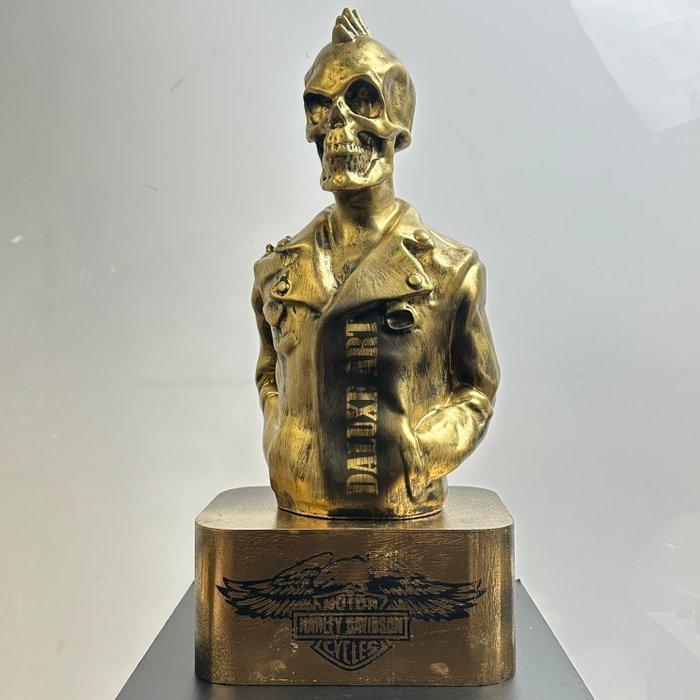 Daluxe Art - 1999 • Golden Skull – Harley Davidson Edition, Antiek en Kunst, Kunst | Designobjecten
