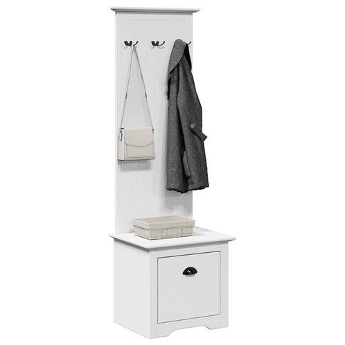 vidaXL Gangkast met haken BODO 50x40x157 cm wit, Huis en Inrichting, Banken | Voetenbanken en Poefen, Nieuw, Verzenden