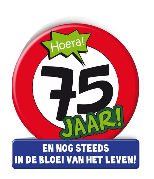 Verjaardagskaart 75 Jaar Verkeersbord 16,5cm, Hobby en Vrije tijd, Feestartikelen, Nieuw, Verzenden