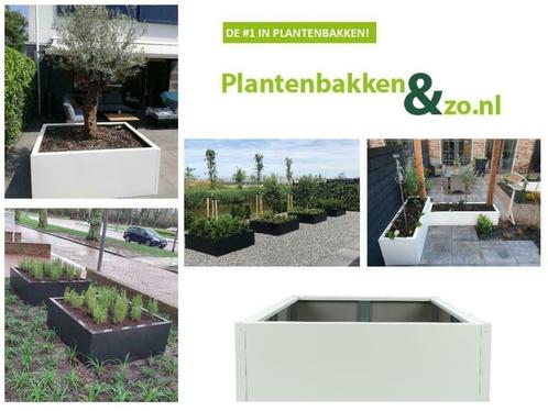 Witte plantenbakken; grote stalen plantenbakken voor buiten!, Tuin en Terras, Bloembakken en Plantenbakken, 30 tot 60 cm, 100 cm of meer
