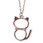 Ketting RVS Zilverkleurig 55cm - Hangertje Poesje met Strass, Ophalen of Verzenden, Nieuw