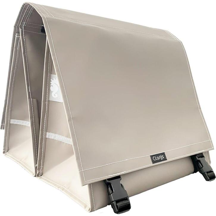 Clarijs Dubbele Fietstas XL PVC 46L met uitsparing matt taup, Fietsen en Brommers, Fietsaccessoires | Fietstassen, Nieuw, Verzenden